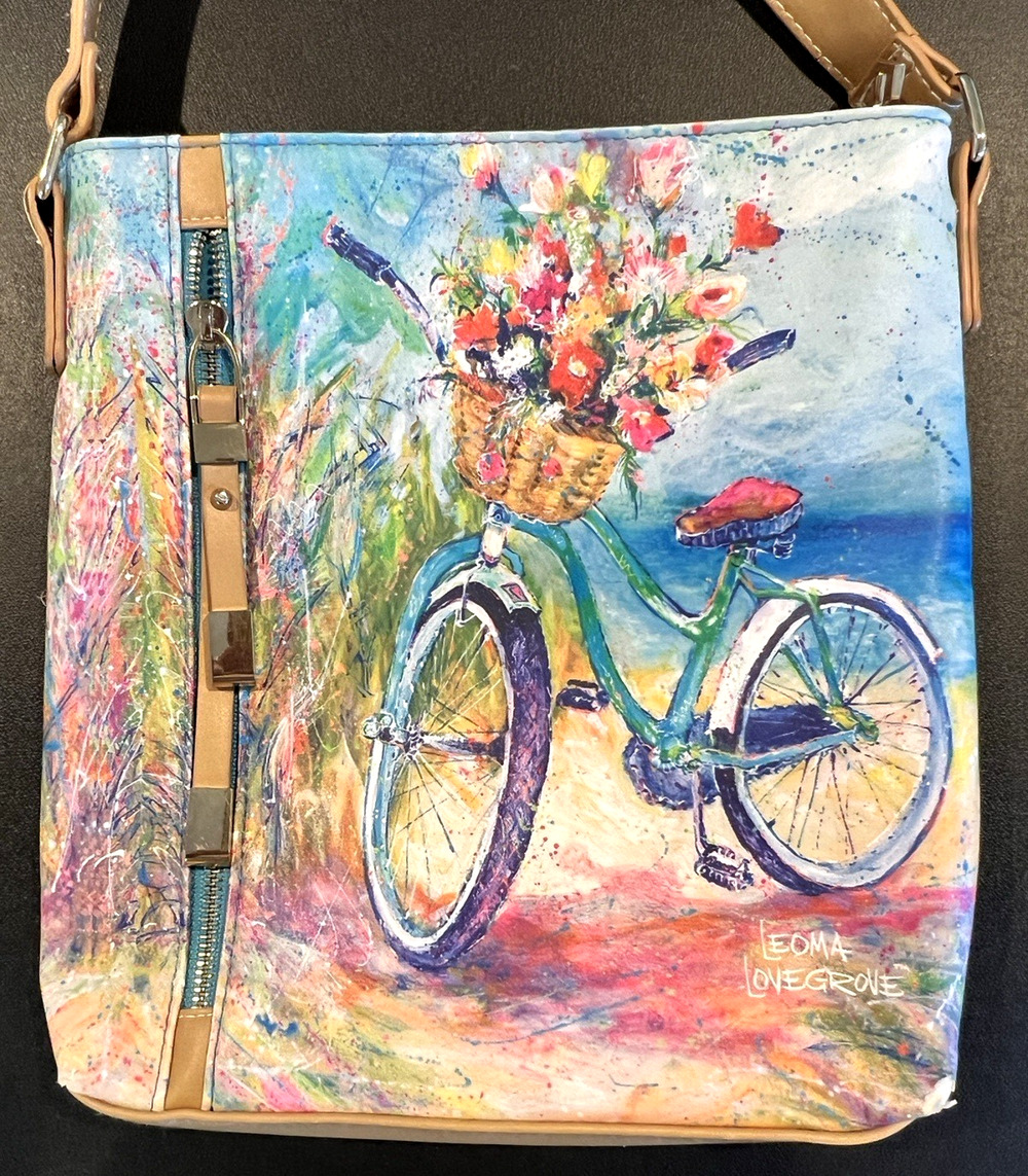 Leona Lovegrove Crossbody Shoulder Handbag Bag Bicycle Beach Scene